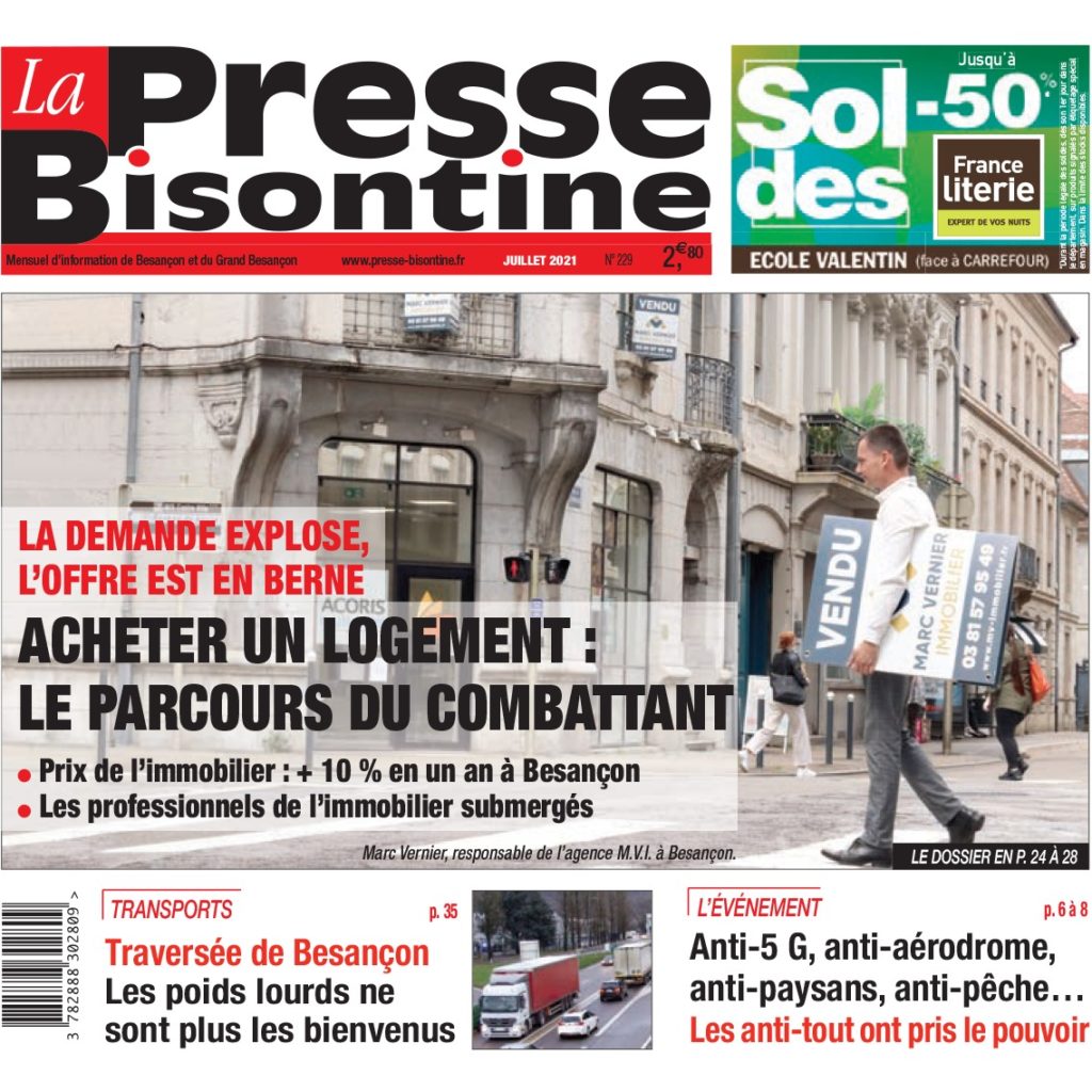 Une du journal la presse bisontine